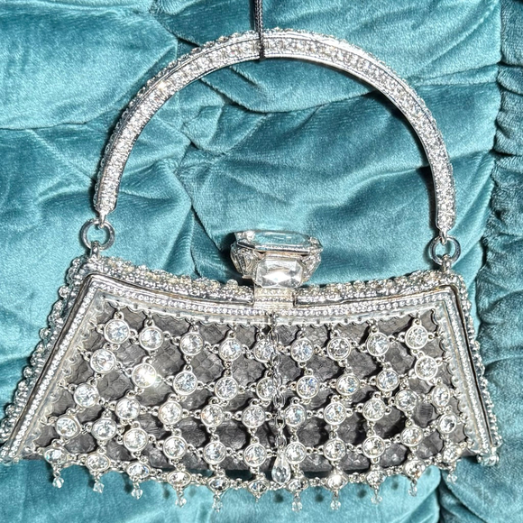 Besso Silver Snakeskin Crystal Evening Clutch – Elizabeth Taylor Design - Picture 8 of 11